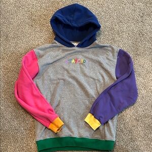 Colorblock Hoodie in Heather Gray STAY COOL Size Medium Womens